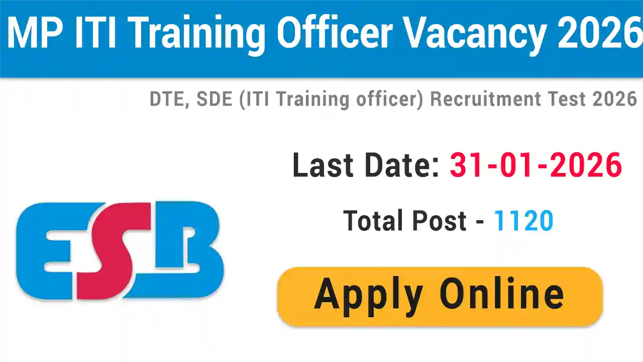 MP ITI Training Officer Vacancy 2026