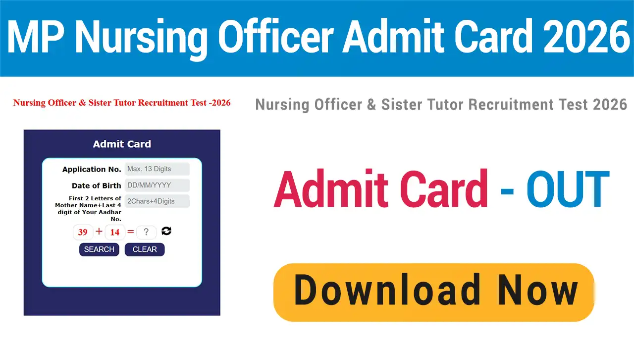 MPESB Nursing Officer Admit Card 2026