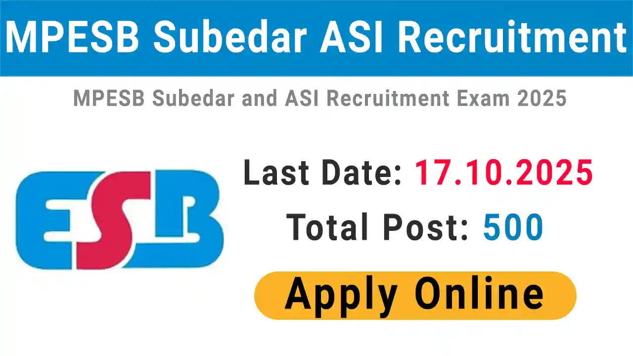 MPESB Subedar and ASI Recruitment 2025