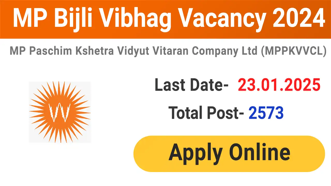 MPPKVVCL MP Bijli Vibhag Vacancy 2024