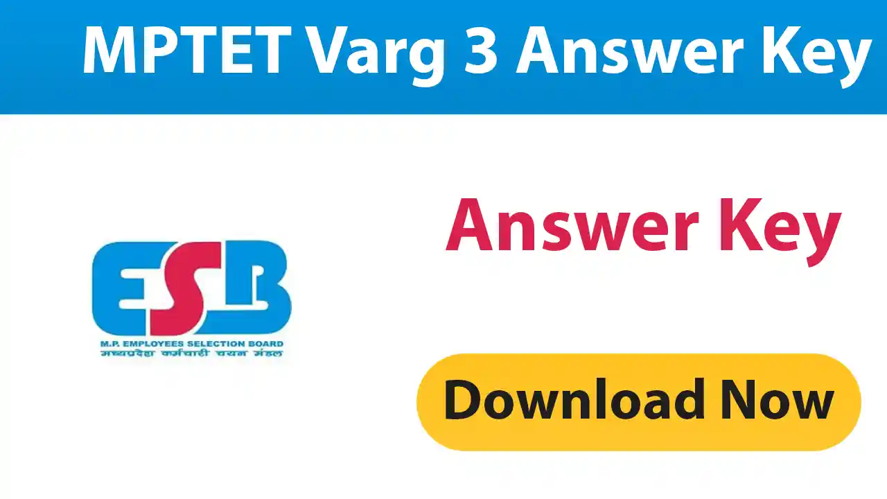 MPTET Varg 3 Answer Key 2024