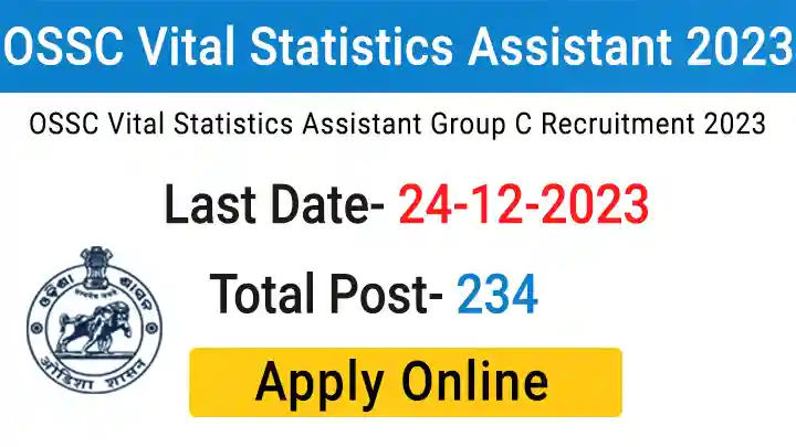 OSSC Vital Statistics Assistant Recruitment 2023