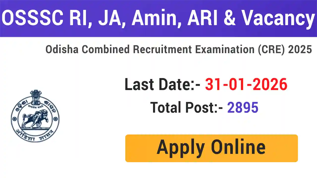 OSSSC RI JA Amin ARI Recruitment 2026