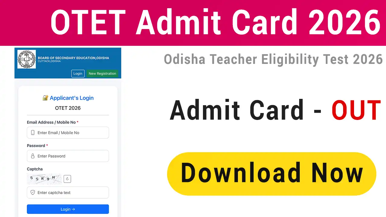OTET Admit Card 2026 Download