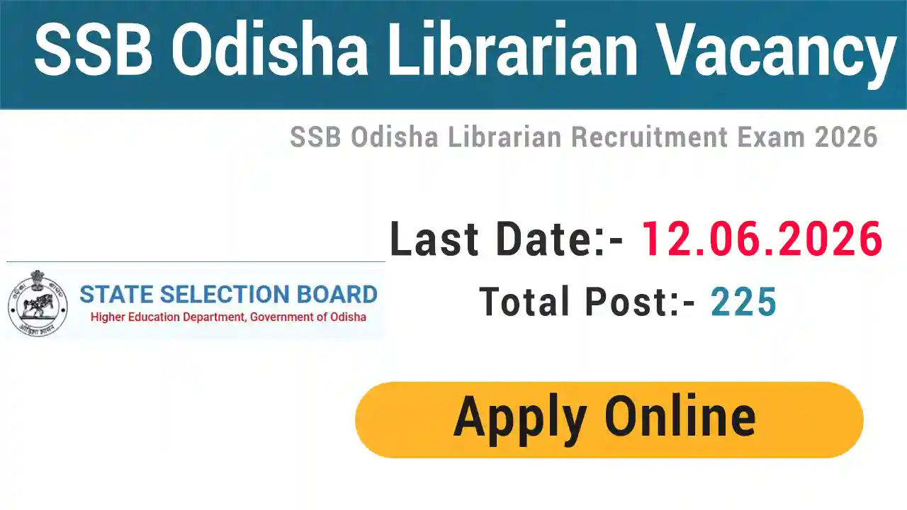 SSB Odisha Librarian Recruitment 2026