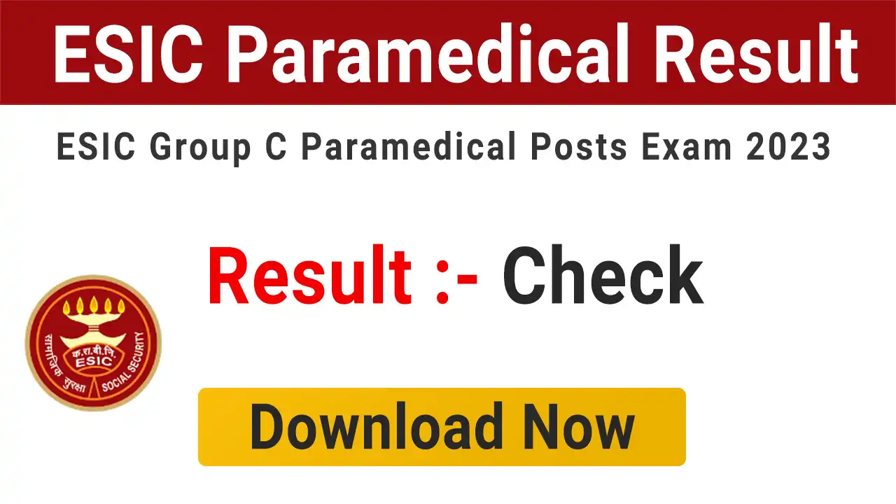 ESIC Paramedical Result 2024