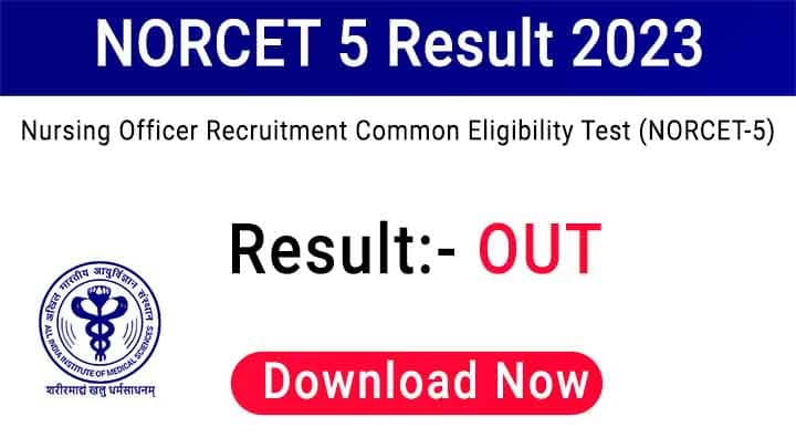 NORCET 5 Result 2023