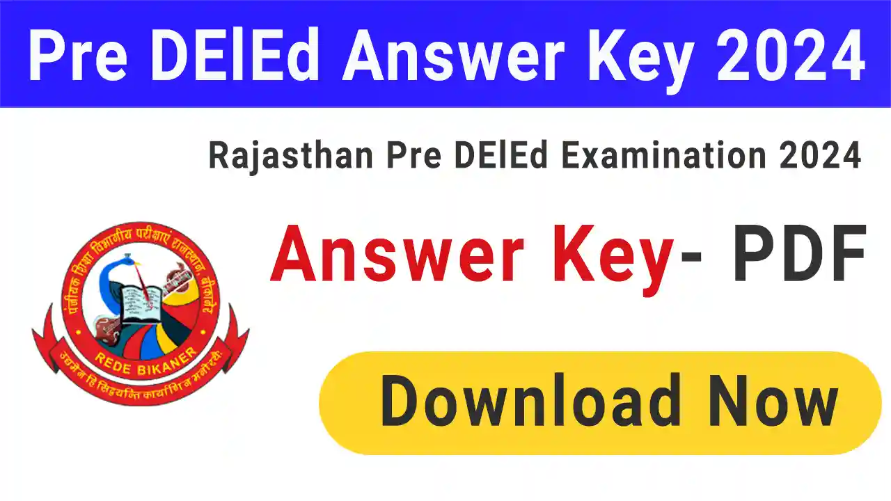 Pre DElEd Answer Key 2024