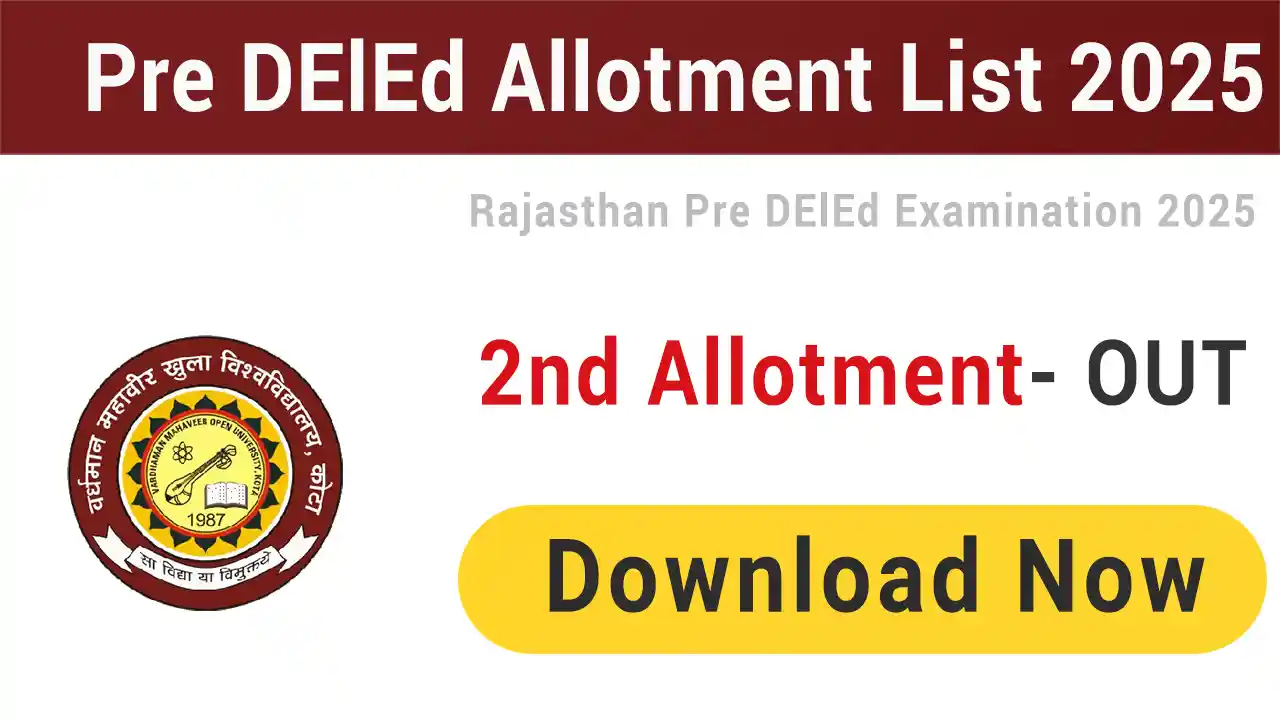 Pre DElEd BSTC 2nd College Allotment List 2025