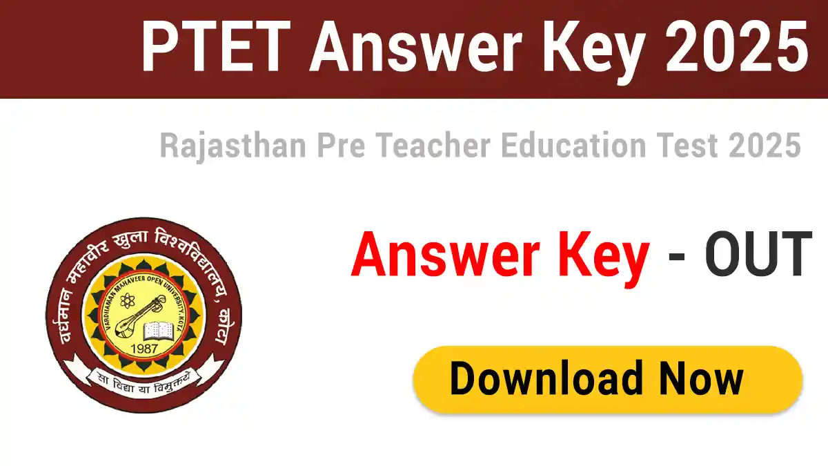 PTET Answer Key 2025