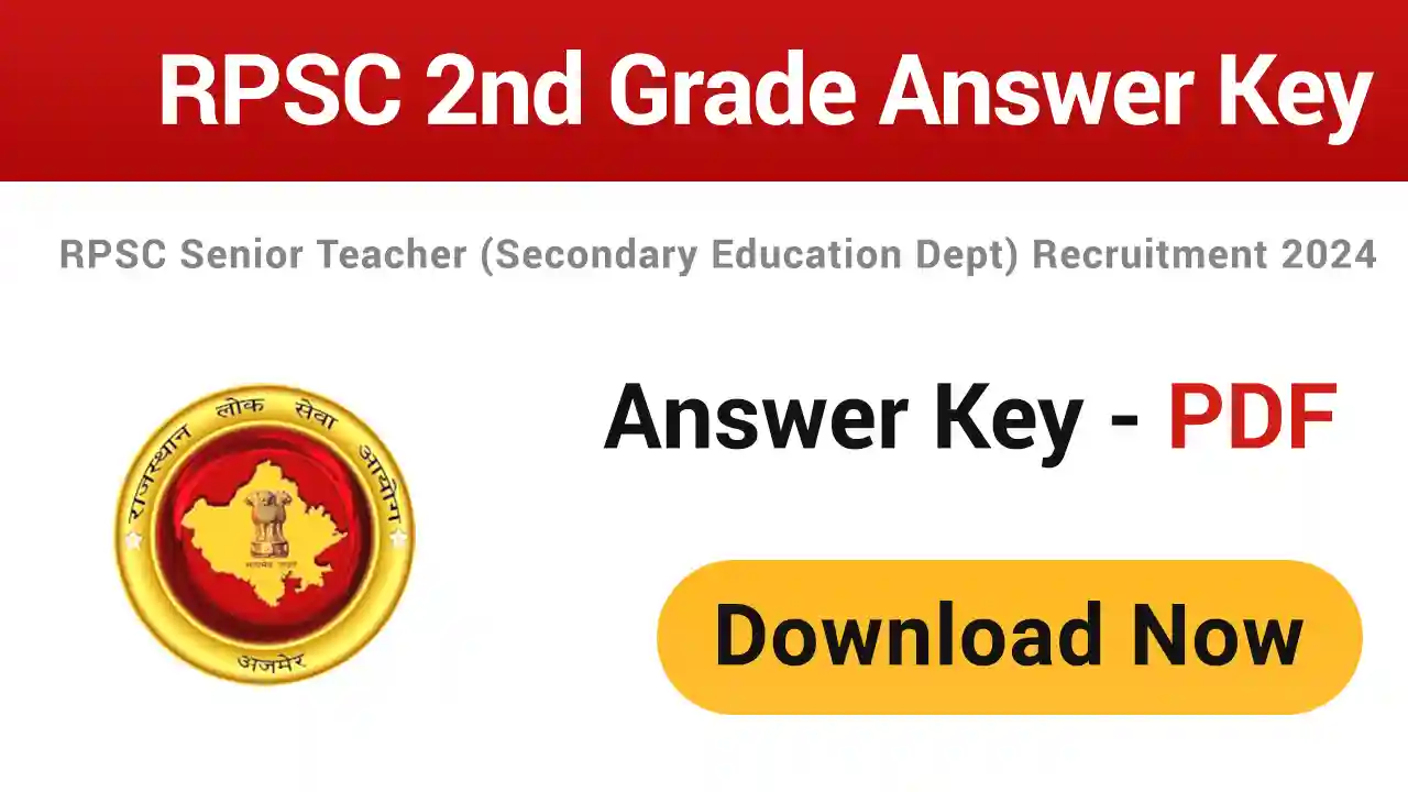 RPSC 2nd Grade Answer Key 2025