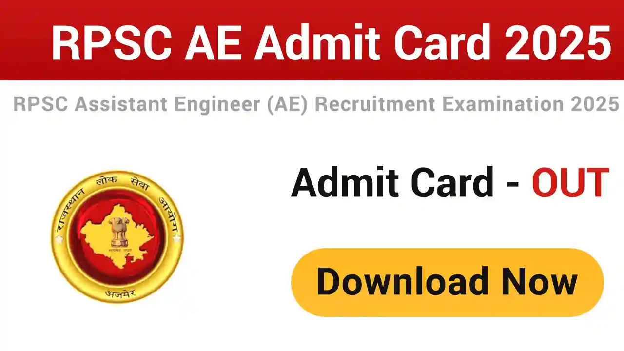 RPSC Assistant Engineer AE Admit Card 2025