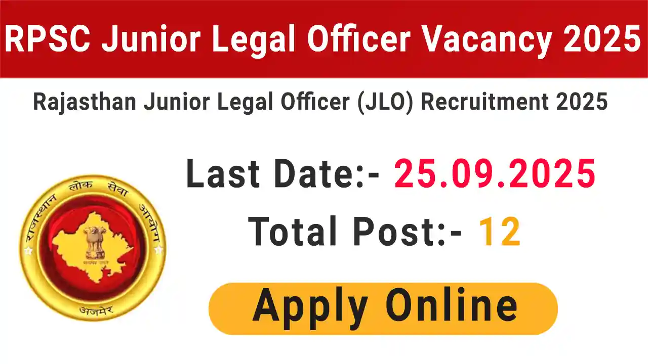 RPSC Junior Legal Officer Vacancy 2025