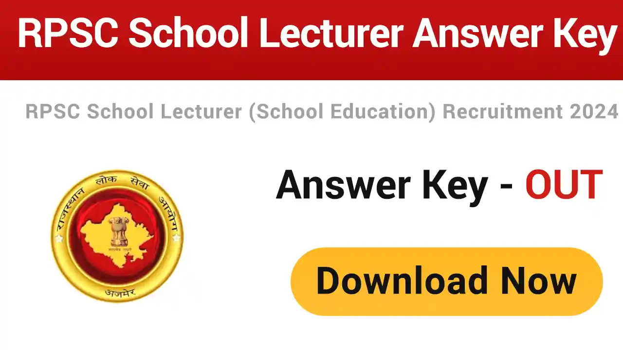 RPSC School Lecturer 1st Grade Answer Key 2025