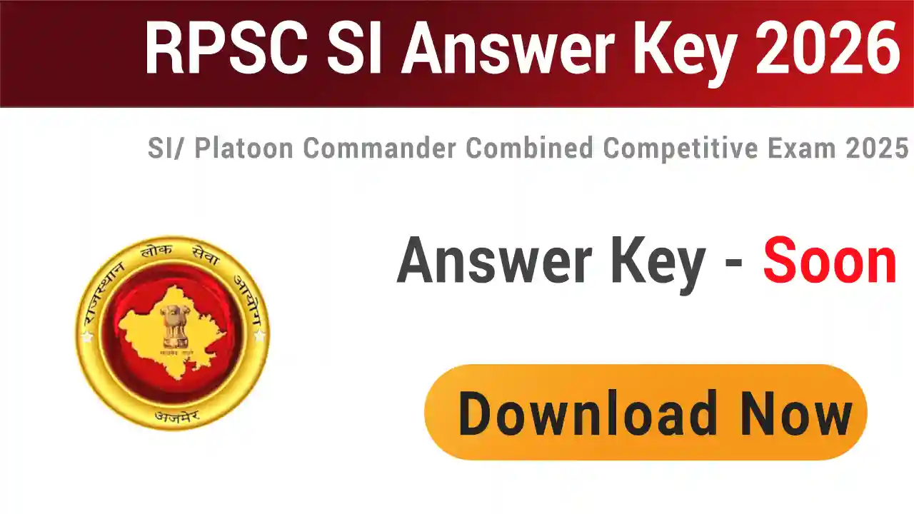 RPSC SI Answer Key 2026 Download