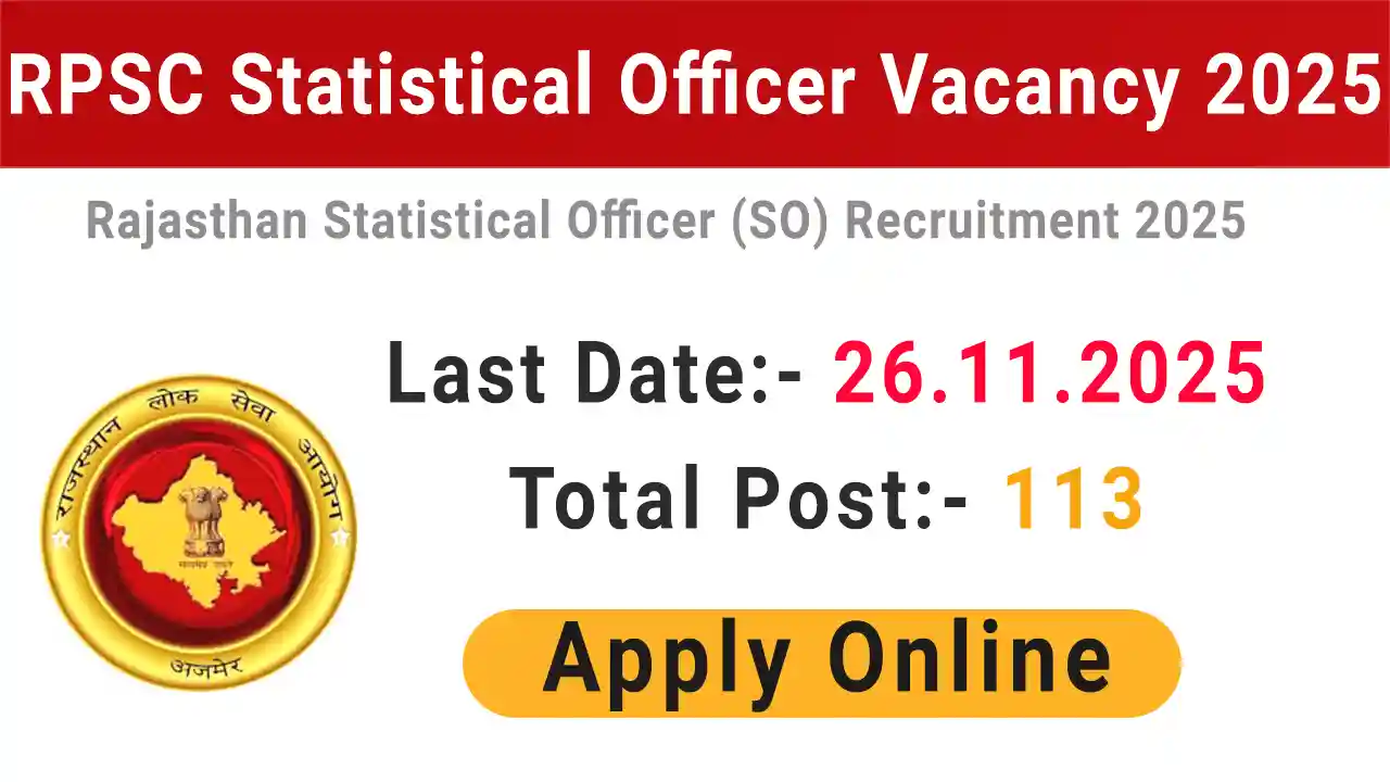 RPSC Statistical Officer Vacancy 2025