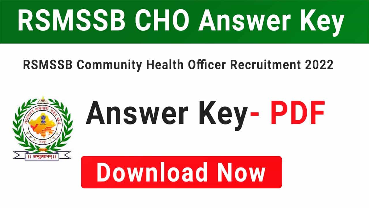 RSMSSB CHO Answer Key 2024