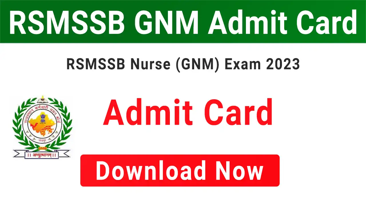 RSMSSB GNM Admit Card 2024