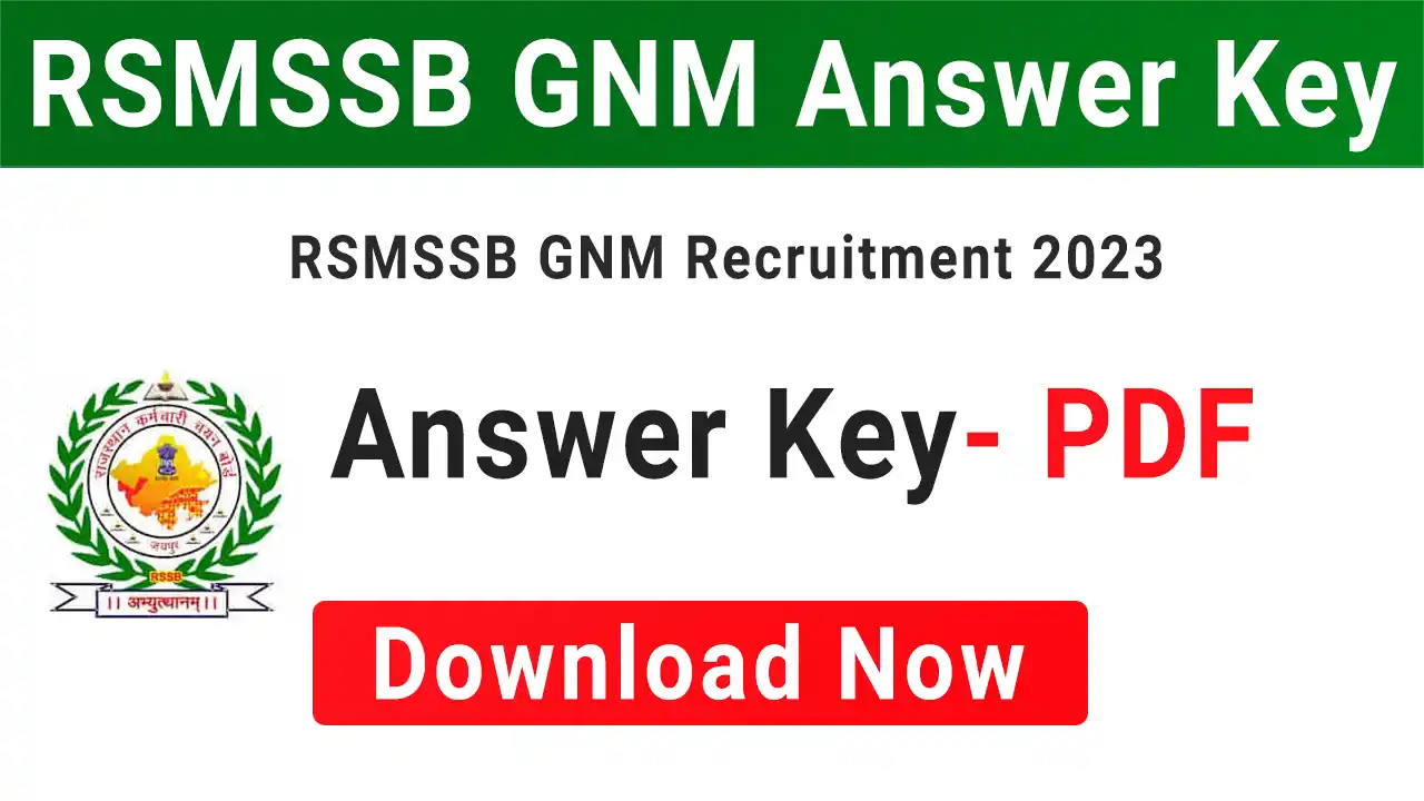 RSMSSB GNM Answer Key 2024