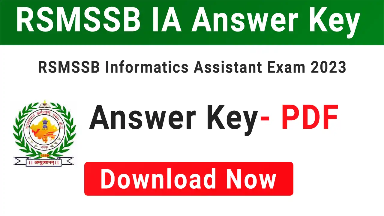 RSMSSB IA Answer Key 2024