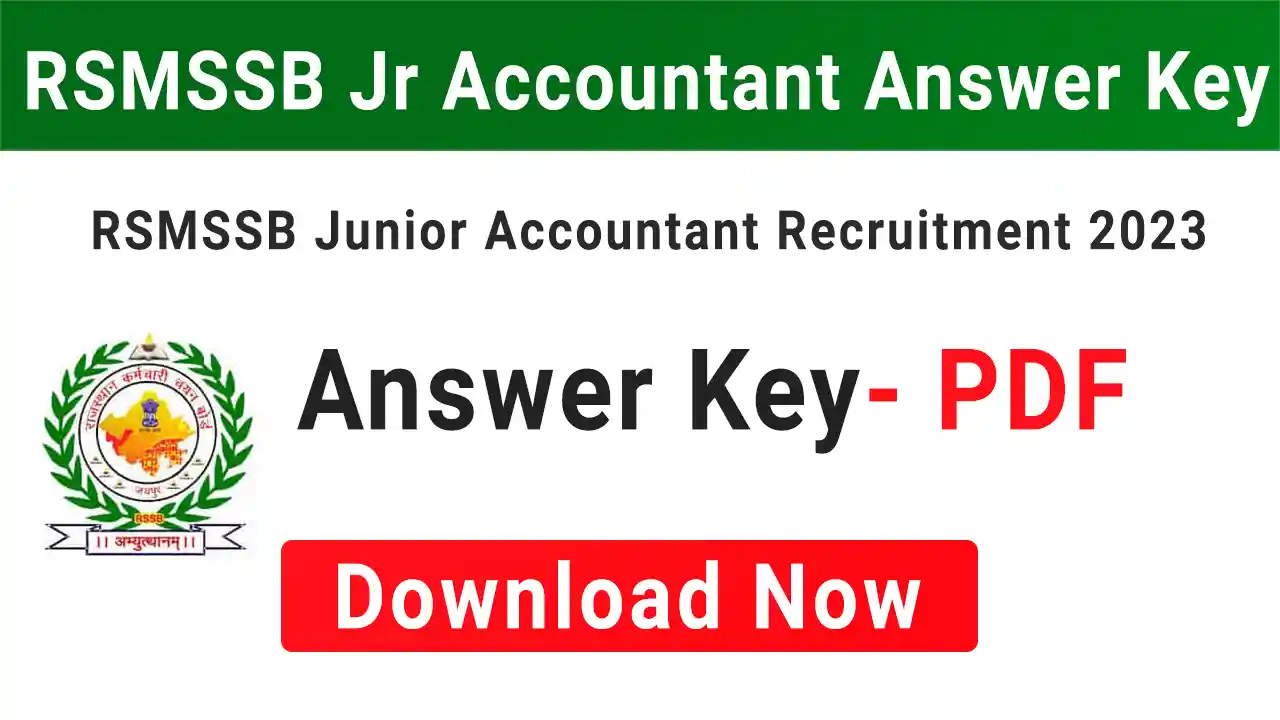 RSMSSB Junior Accountant Answer Key 2024