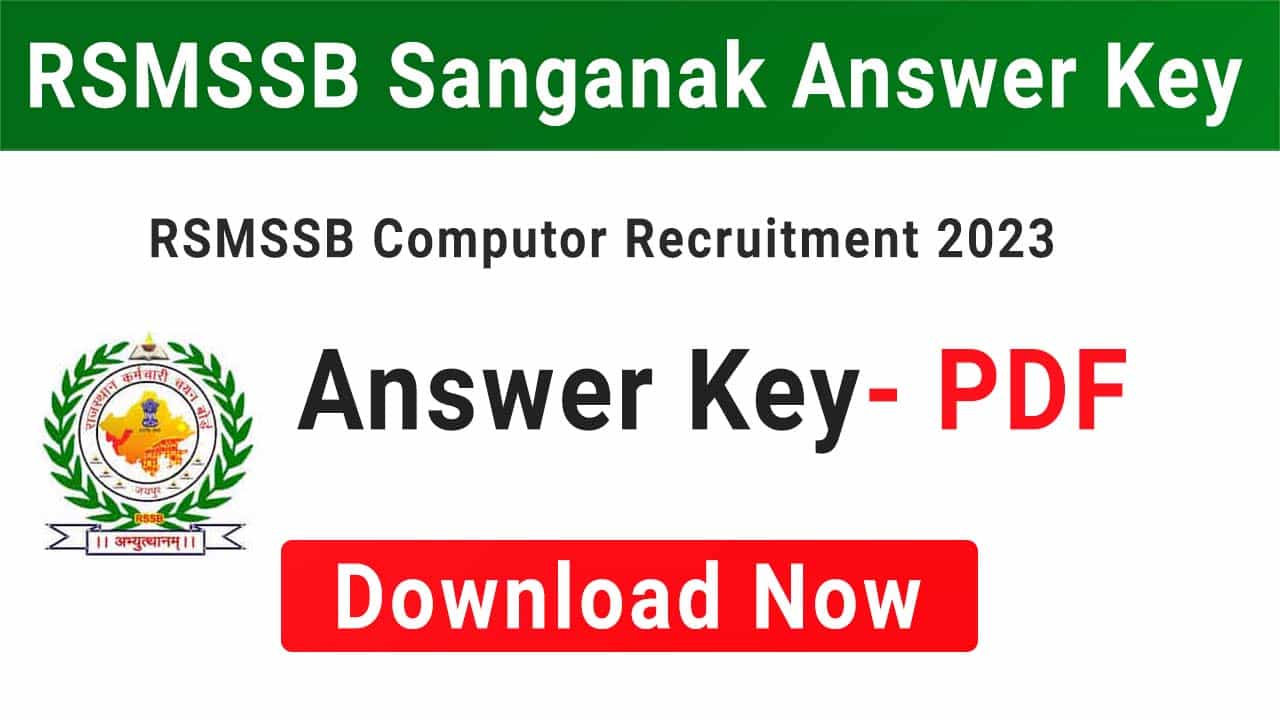 RSMSSB Sanganak Answer Key 2024