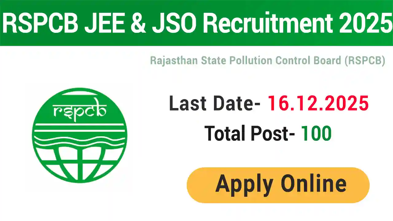 RSPCB JEE JSO Recruitment 2025