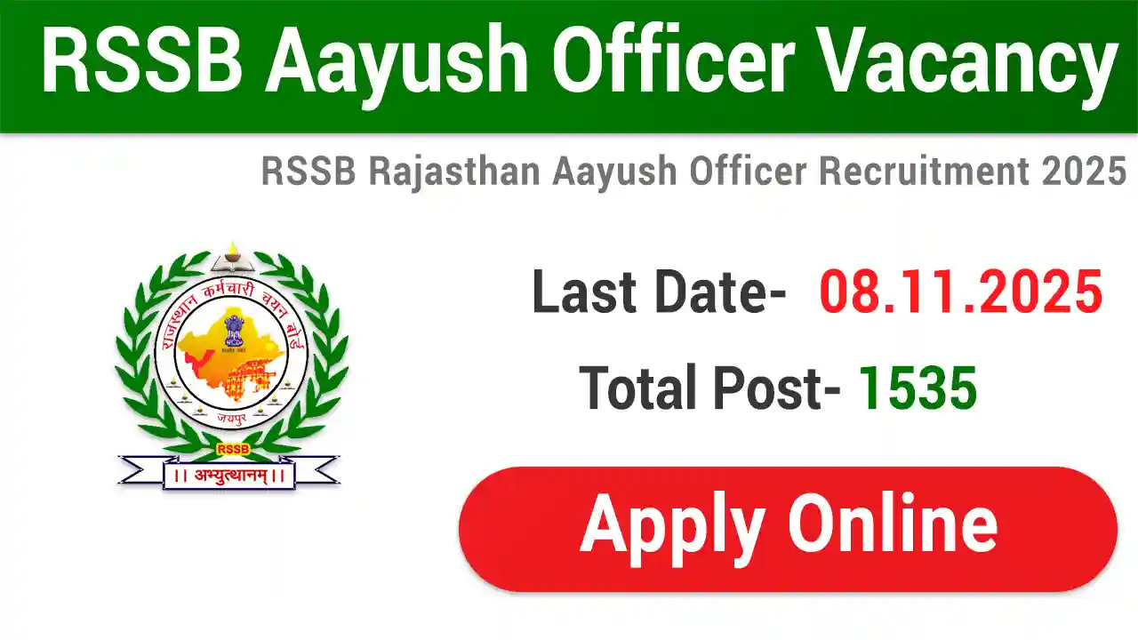 RSSB Aayush Officer Recruitment 2025