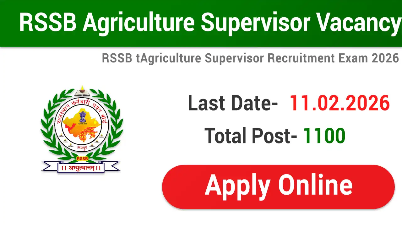 RSSB Agriculture Supervisor Vacancy 2026