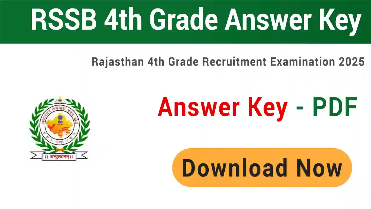 RSSB Rajasthan 4th Grade Answer Key 2025