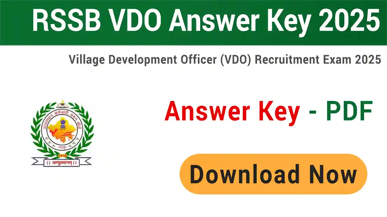 RSSB Rajasthan VDO Answer Key 2025