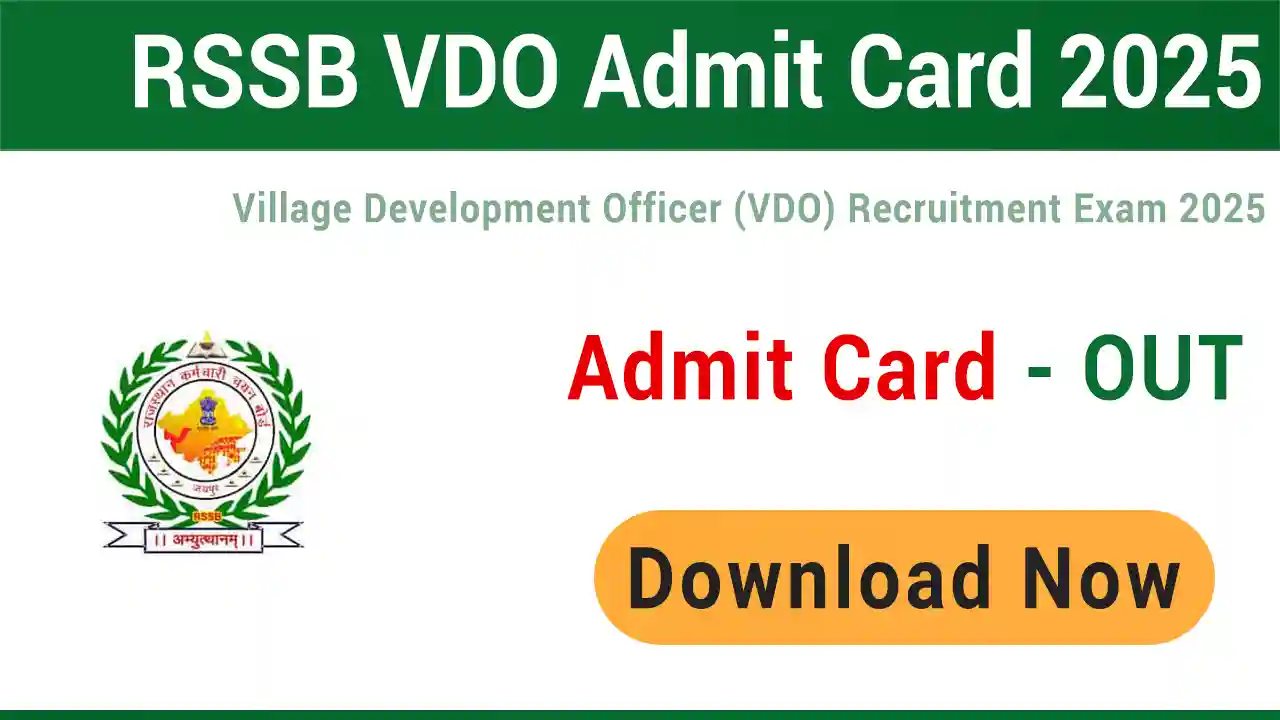 RSSB Village Development Officer VDO Admit Card 2025