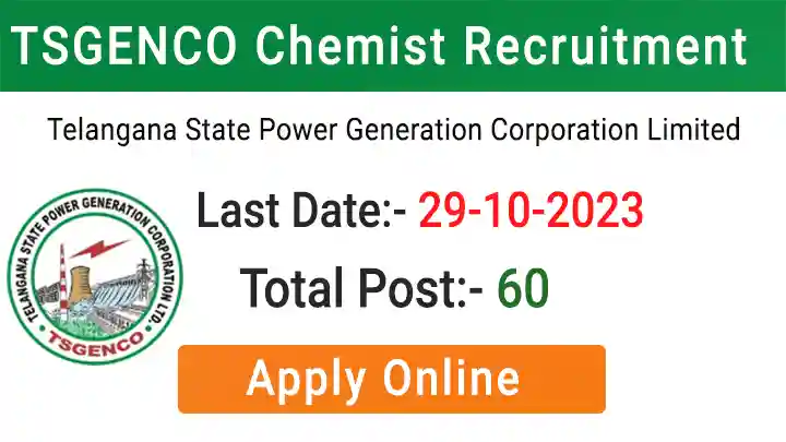 TSGENCO Chemist Recruitment 2023