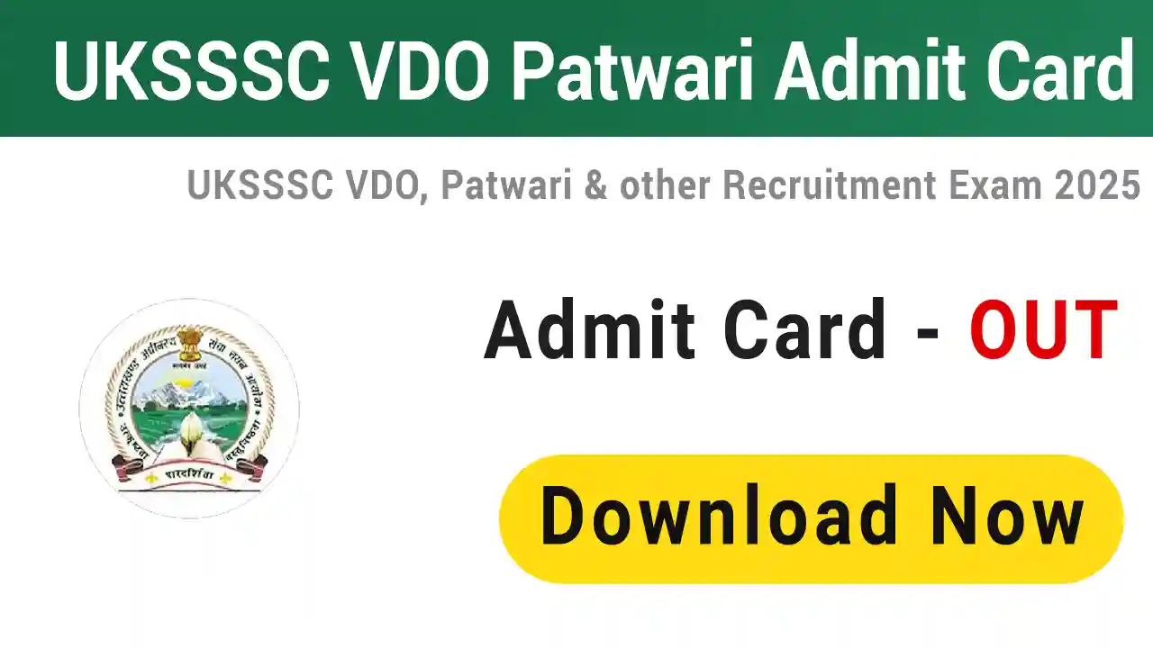 UKSSSC VDO Patwari Admit Card 2025
