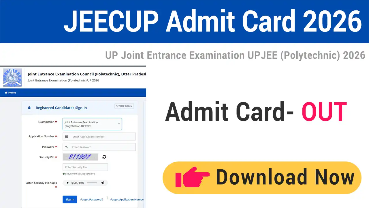 JEECUP UP Polytechnic Admit Card 2026 