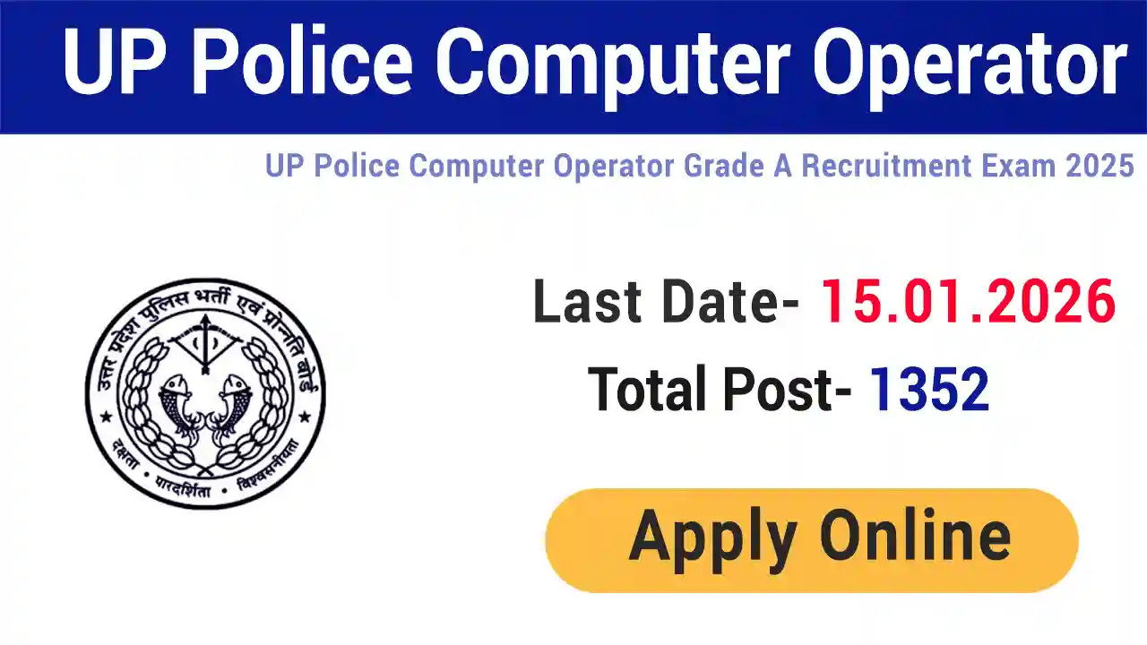 UP Police Computer Operator Grade A Vacancy 2025