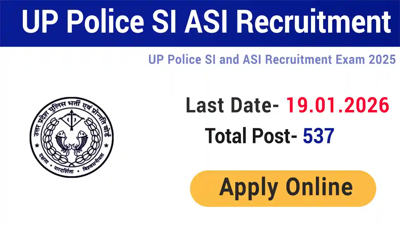 UP Police SI ASI Recruitment 2025