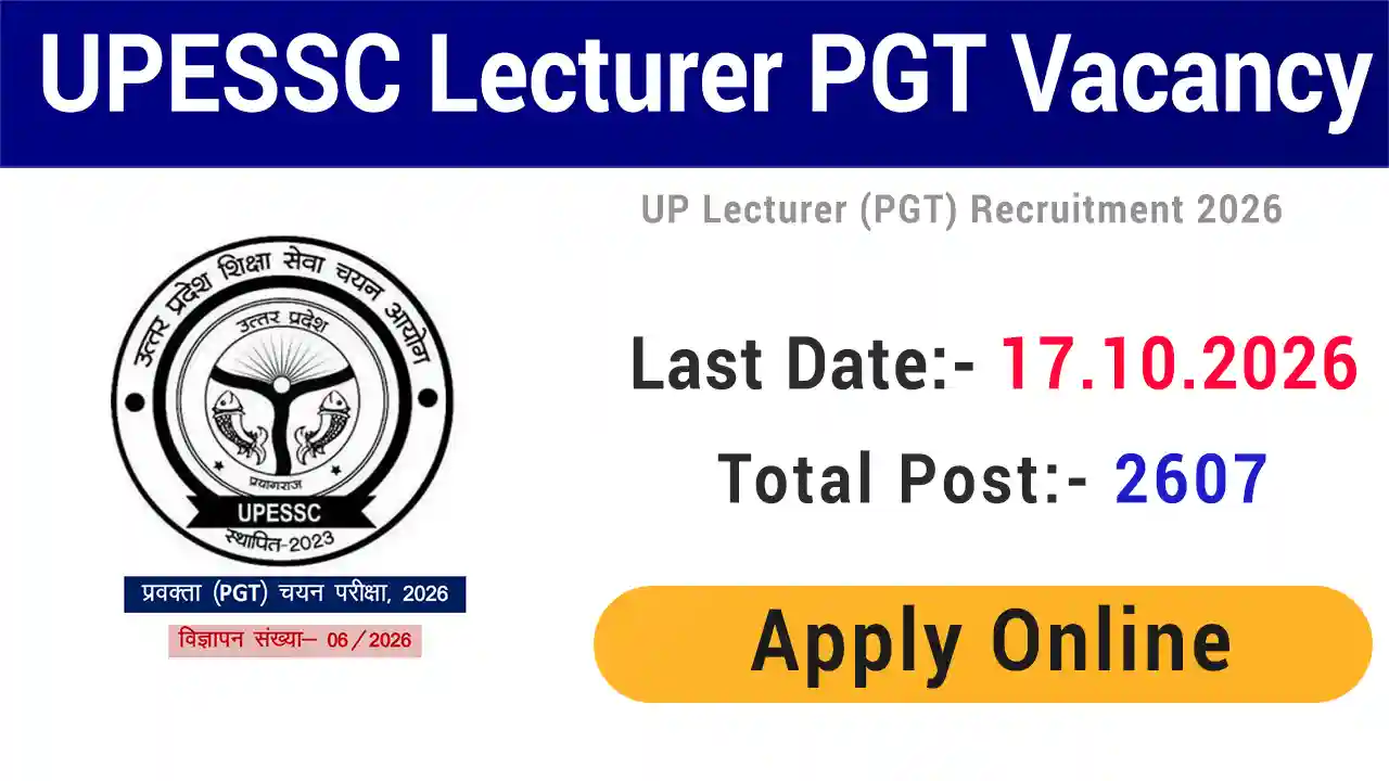 UP Lecturer PGT Recruitment 2026