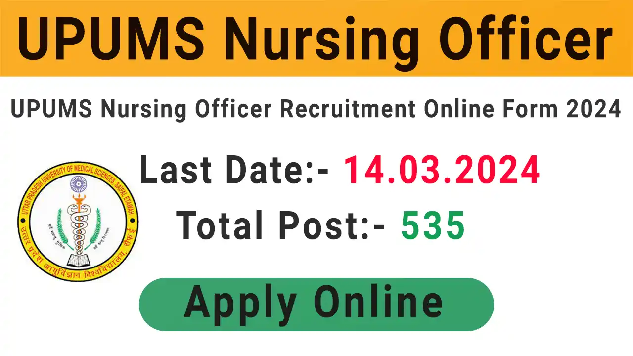 UPUMS Nursing Officer Recruitment 2024