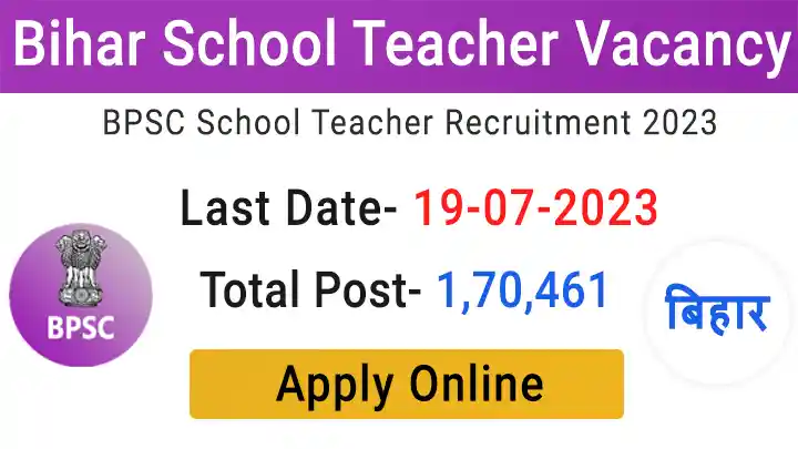 BPSC Bihar School Teacher Vacancy 2023
