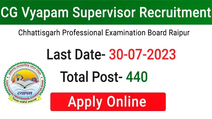 CG Vyapam Supervisor Vacancy 2023