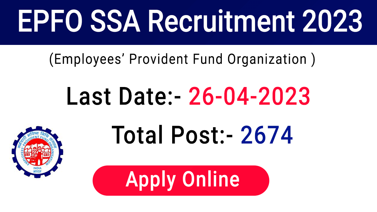 EPFO SSA Recruitment 2023