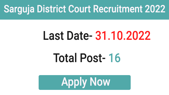 Sarguja District Court Recruitment
