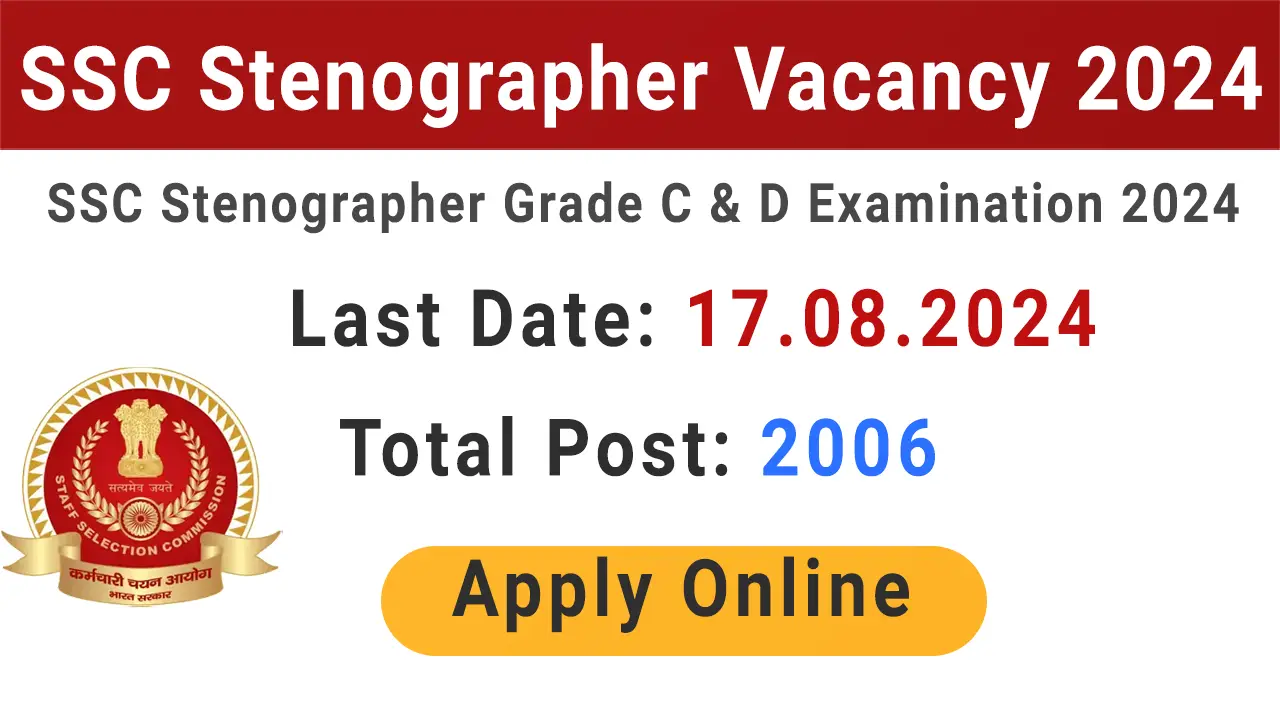 SSC Stenographer Vacancy 2024