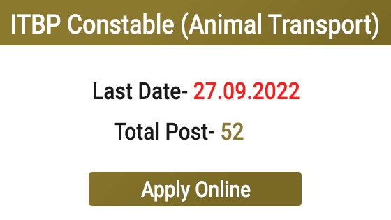 ITBP Constable Animal Transport Recruitment