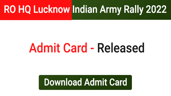 RO HQ Lucknow Indian Army Recruitment Rally
