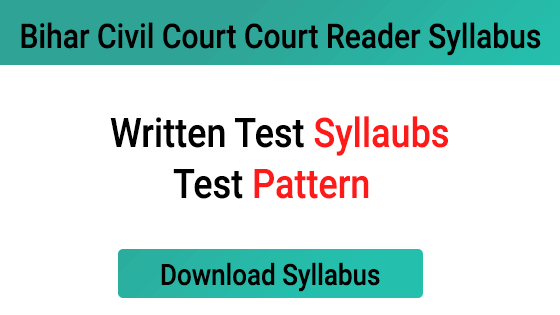 Bihar Civil Court Reader Cum Deposition Writer Syllabus