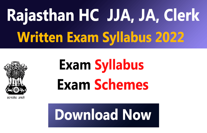 Rajasthan High Court JJA, JA and Clerk Syllabus