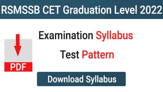 Rajasthan CET Graduation Level Syllabus